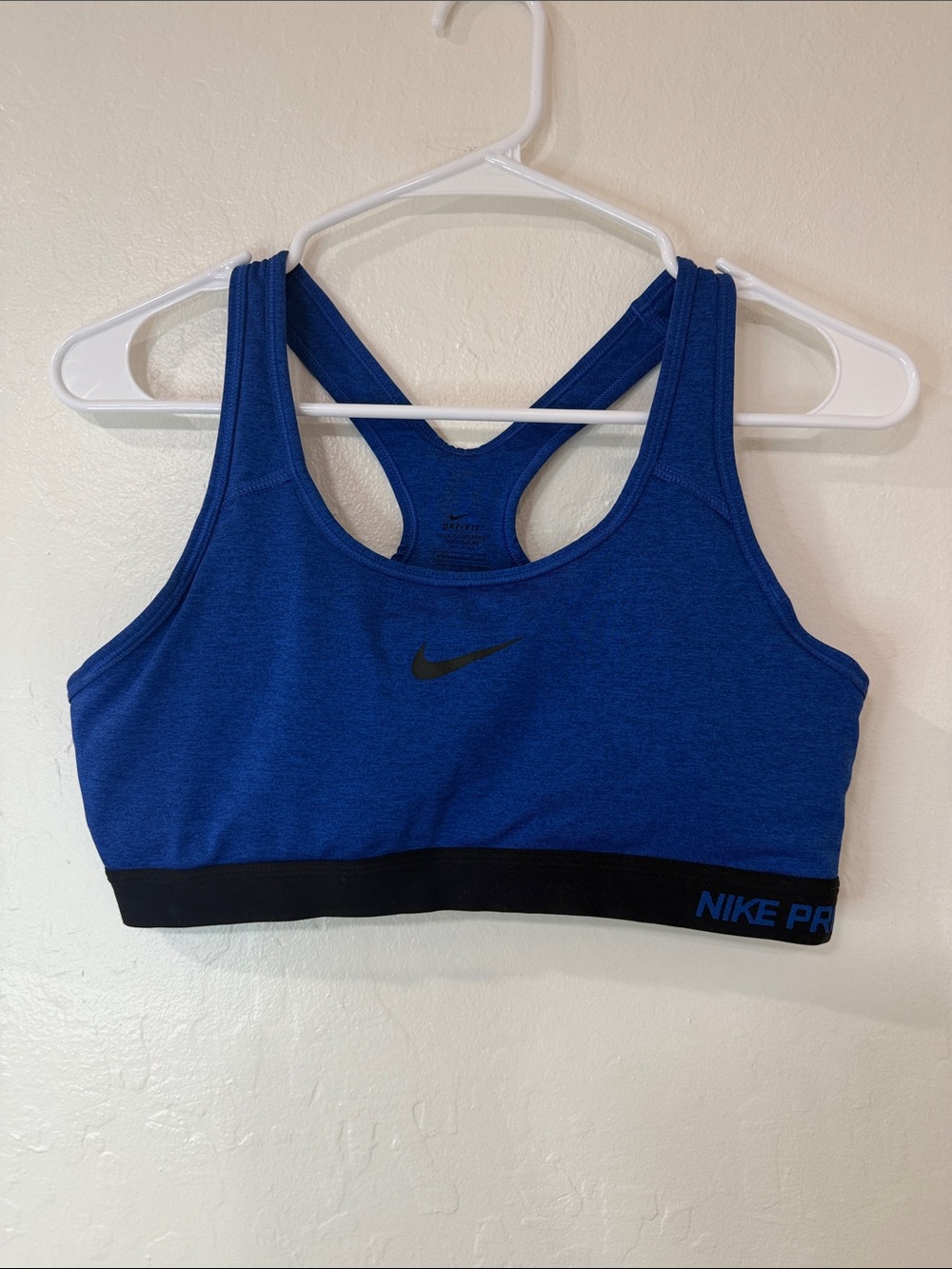 Nike Pro Dri-Fit Royal Blue and Black Racerback Sports Bra